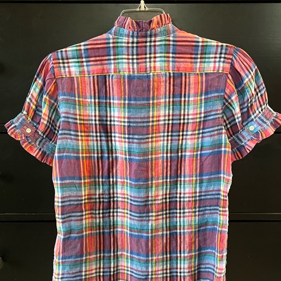 Polo by Ralph Lauren Linen Ruffle Trimmed Blouse - Picture 10 of 11